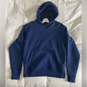 ADIDAS HUMANRACE Blue Hoodie. Size M. Barely worn. Measurements in pics.